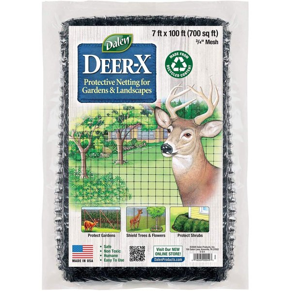 Dalen Deer X Protective Netting for Gardens and Landscapes - 7′ x 100′ - Strong and Durable 3/4″ Polypropylene Mesh with UV Inhibitors