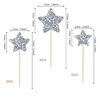 30 PCS Silver Little Star Cupcake Toppers Glitter Twinkle Star Cupcake Picks Bridal Shower Cake Decorations for Wedding Engagement Baby Shower Kids Birthday Party Supplies Mixed Size