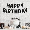 Pre-Strung Happy Birthday Banner - NO DIY - Black Glitter Birthday Party Banner - Pre-Strung Garland on 8 ft Strands - Black Birthday Party Decorations & Decor for Men & Women. Did we mention no DIY