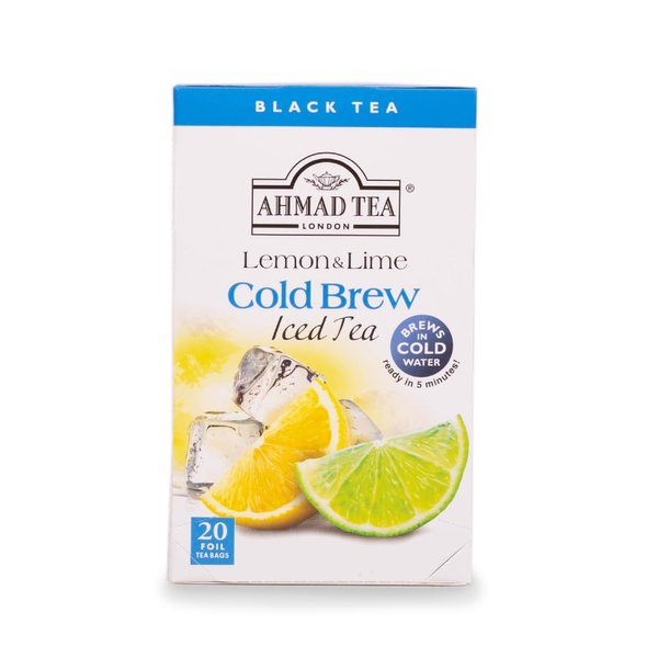 Ahmad Tea Black Tea, Cold Brew Lemon and Lime Teabags, Iced Tea, 20 ct (Pack of 6) - Caffeinated and Sugar-Free