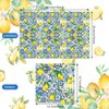 40pcs Blue Tiles Print Lemon Napkins Lemon Party Paper Napkins Tiles Lemons Paper Napkins Blue Yellow Disposable Napkins Tiles Lemons Luncheon Napkins for Summer Lemon Party Supplies