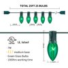 C9 Clear Christmas String Lights, Outdoor Christmas Lights String, Hanging Christmas Roofline Lights, Patio Lights for Outdoor Decor, Green Wire, 25 Feet