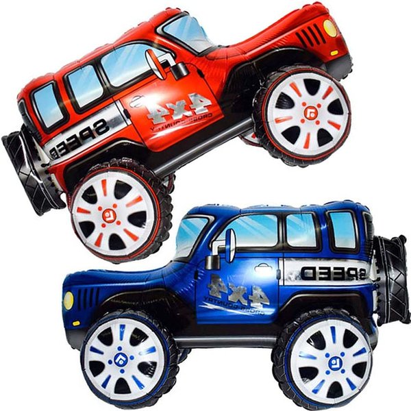 2 Vehicles Off-Road Car Foil Mylar Balloons, 25.5'' Double-Sided Off-Road Car Theme Balloons Party Favors Decorations Supplies for Baby Boys Girl Birthday Shower Party Decorations
