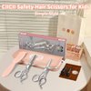 CIICII Kids Hair Cutting Scissors Shears Kit, Safety Round Tip Hairdressing Scissors Set (Hair Trimming Grooming Thinning Shears) for Baby Toddler Children, Hairdresser Home Salon Barber Haircut Kit