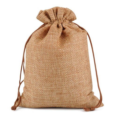 Lucky Monet 25/50/100PCS Burlap Gift Bags Wedding Hessian Jute Bags Linen Jewelry Pouches with Drawstring for Birthday, Party, Wedding Favors, Present, Art and DIY Craft (25Pcs, Coffee, 3” x 4”)