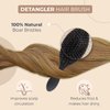 LEV Boar Bristle Hair Styling Brush - Wet Hair Brush for Curly, Thick, Natural Black Hair - Detangling & Smoothing Brush - Anti Frizz Hair Styling Brush - 360 Wave Brush - Black