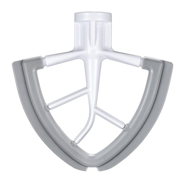 Flex Edge Beater for KitchenAid 4.5-5 Quart Tilt-Head Stand Mixer, Mixer Paddle Attachment for KitchenAid with Both-Sides Silicone Edge Bowl Scraper, Mixer Attachments Accessories, White
