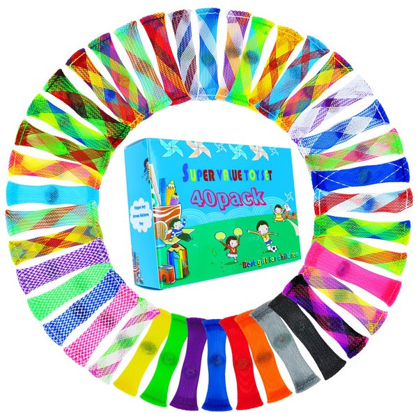 VQVAAQ Multicolor Fidget Toy Marble Mesh Fidget Toys Sensory Marble and Mesh Fidgets Stress Relieve Toy, 7 pcs