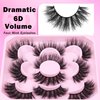 FANXITON Mink Lashes Fluffy 6D Volume False Eyelashes Fluffy Strip 15-18MM Fake Lashes 100% Handmade Lightweight 5 Pairs Pack Faux Mink Lashes (FD02)