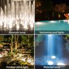AVEKI Solar LED Landscape Spotlight,Waterproof 6 LEDs Pond Light Underwater Light Adjustable Lighting Angle,Security Lighting Dark Sensing Auto On/Off for Outdoor Garden Courtyard Lawn Fish Tank Pool