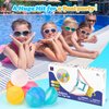 hahaland Reusable Water Balloons with Launcher-20 PCS Refillable Water Ball Quick Fill for Summer Beach Toys Outdoor Activities Pool Toy for Boys Girl Age 3 4 5 6 7 8+ for Party Yard Water Fight Game