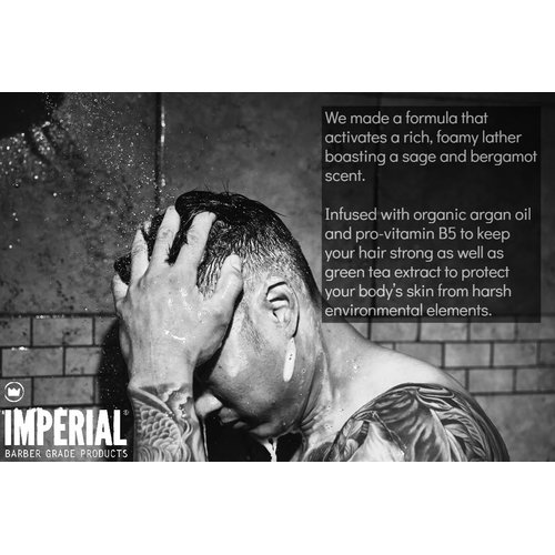 Imperial Barber Grade Products 3:1 Complete Hair and Body Wash, Natural Shampoo, Hair Conditioner and Body Wash