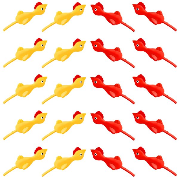 Tantanle 20 Pack Rubber Chicken Slingshot Flying Toys, Squishy Rubber Chicken Slingshot, Rave Chicken Toys, Funny Gifts for Kids and Adults, Party Holiday Slingshot Chicken Finger Toys