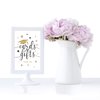 Andaz Press White and Gold Glittering Graduation Party Collection, Framed Party Sign, Double-Sided 4x6-inch, Cards & Gifts, 1-Pack, Includes Reusable Frame