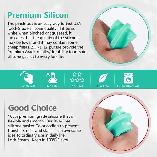 6 Quart Instant Pot Sealing Ring - Replacement Pinch Test 100% Silicone Gasket Seal Rings for 6 Qt Instapot Programmable Pressure Cooker - Insta Pot DUO LUX ULTRA PRO Crisp Accessories for 6QT 3-Pack