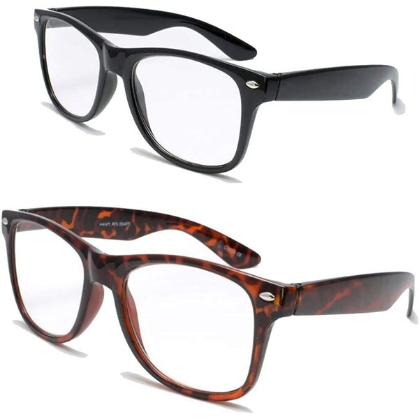 2 Pairs Deluxe Reading Glasses - Comfortable Stylish Simple Readers Magnification (1 tortoise 1 black, 2.75 x)