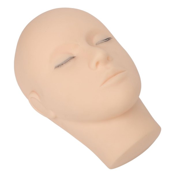 Eyelash Mannequin Head, Silicone 3 Layers High Density Eyelash Practice Head For Salon