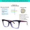 VOOGLAM Purple Butterfly Eyeglasses Blue Light Blocking Glasses for Women Anti UV Eyestrain Eyewear Marguerite