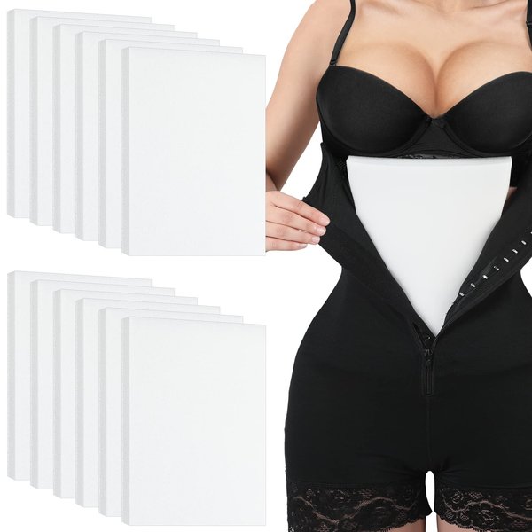 Sosation 12 Pcs Lipo Foam Board Lipo Foam Pads Post Surgery Foam Pads for Lipo Recovery Supplies Surgery Foam Pads After Lipo Compression Garment, 8 x 11 Inches, White