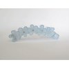 Powder blue frosted flower banana hair claw clips with crystals