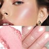 YOUNG VISION Baked Highlighter Powder Palette, Sheer Pearl Shimmer Shades for Face Highlighter Makeup, Rose/Pink Blush Powder, Highly Pigmented Iluminadores de Maquillaje, 0.19 Oz(Pack of 1)