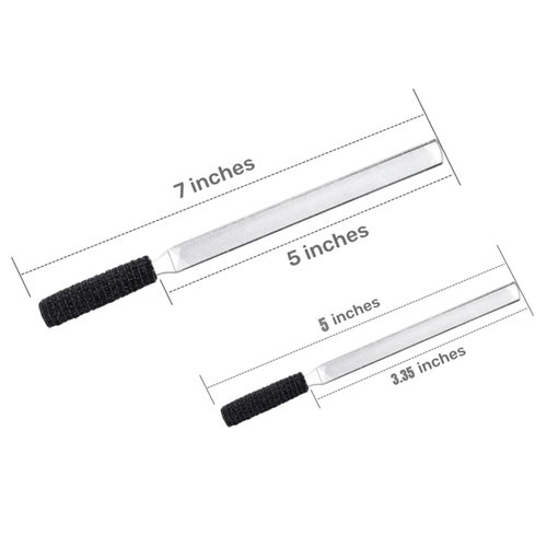 IDOU 2 Pieces Toe Nail Files for Thick Nails,Stainless Steel Nail File 4 sides,Dog Nail File for Men Seniors & Dogs