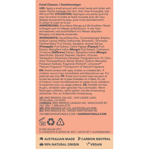 Sukin Brightening Radiance Gel Cleanser, 4.23 Ounce