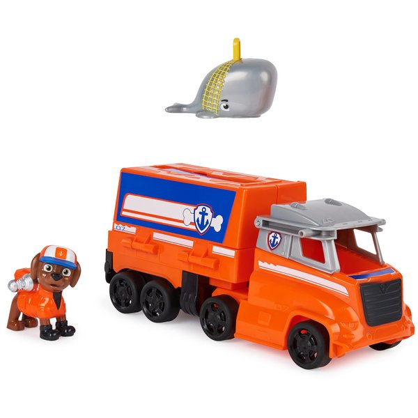 PAW PATROL, Big Truck Pups Zuma Transforming Toy Truck with Collectible Figure, Toys for Kids 3 Years and Over