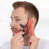 SIDECHEEK Three-dimensional Beard Shaping Tool, Shaving Template, Beard Shaper, Stencil & Guide | Beard Lineup Tool for a Symmetric Curved or Step Cut | Ideal for Sideburns, Jaw & Cheek Line