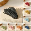 Junfamilee Hair Clip, 1Pc Green Leaf-shaped Hair Clip with Many Teeth, Big Claw Clips, 3.5 Inch, Non slip Leaves Hair Catch Barrette Jaw Clamp Hairpins for Women Girls, Hair Accessories