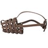 Leather Mesh Basket Secure Dog Muzzle #143 Brown - German Shepherd, Labrador, Husky, Retriever (Circumference 11.5", Snout Length 4.25")