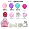 Dog Balloons Garland Arch Kit with Dog Bone Print Foil Balloons Pink Purple Turquoise Confetti Balloons for Girls Puppy Themed Birthday Baby Shower Party Decorations