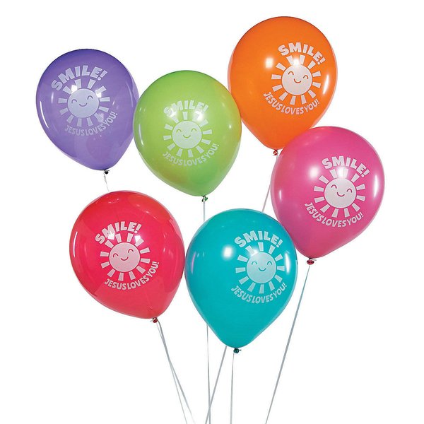 Fun Express - Smile Jesus Loves You Balloons - Party Decor - Balloons - Latex Balloons - 144 Pieces