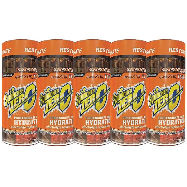 Sqwincher Zero Qwik Stik Sugar Free Electrolyte Powdered Drink Mix Low Calorie - Assorted Flavors And Sizes (Orange, 50 Sticks)