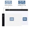 ArtBeek B4 Size LED Light Box 5 Millimeters Ultrathin Light Pad USB Art Tracing Board for Sketch Copy and Handwork 14.56X11 Inch