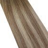 Fshine Tape in Hair Extension 18 Inch Blonde Human Hair Seamless PU Tape in Hair Ombre Color 3 Dark Brown Fading to 6 and 22 Remy Human Hair Adhesive Tape in Extensions 20 Pcs 50 Gram Real Hair