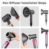 Hair Diffuser Attachment Nozzles for Dyson Supersonic Hair Dryer HD01 HD02 HD03 HD04 HD08 HD15 Tools Accessaries Parts, Black