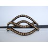 Generic Gold crystal art deco black acrylic hair slide stick clip barrette