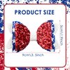 Vsdski 2pcs 4th of July Bow Hair Clips Independence Day Hair Accessories for Girls USA Flag Hair Bows Clips Red Blue White Glitter Bowknot Barrettes Alligator Clip Patriotic Holiday Party Outfit Decor