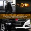 Qasim 1-Pair 70MM White+Amber Switchback 84SMD 4014 LED Car Angel Eyes Halo Ring DRL Fog Light Turn Signal Light Lamp 12V