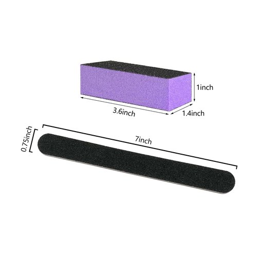 5 Pack Nail File and Buffer Block, Professional Manicure Tools Kits, 100/180 Grit, Black Nail Pedicure File and Sanding Buffing Grinding Plisher File