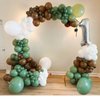 Football Balloons, 52 PCS 12 Inch Brown Bean Green White Football Printed Balloons, Football Party Decorations for Football Boys Sports Rugby Baby Shower Birthday Game Football Party Decorations