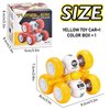 CDDZSW Pull Back Truck for Toddler Boys for Ages 3-5,6 Rounds Inertia 360° Rotating Stunt Car Toys 3 4 5 6 Year Old Kids,Push and Go Vehicle Toy Party Favors for Boys Girls Birthdays Present (Yellow)