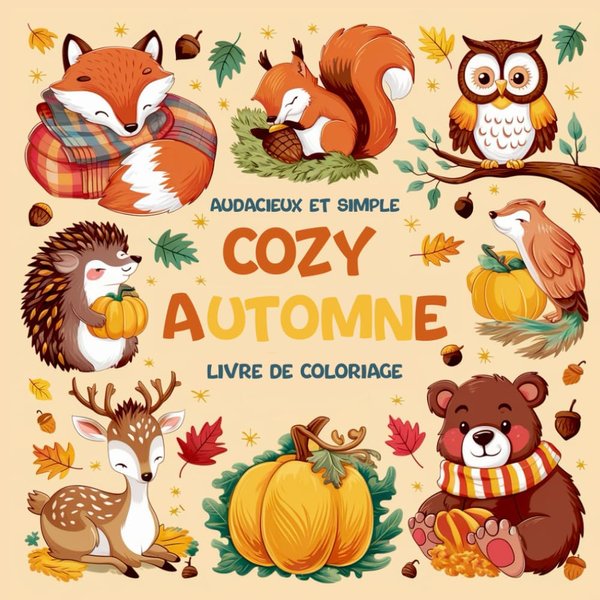 Cozy Automne Livre de coloriage Audacieux et simple: 50 pages de coloriage faciles et audacieuses pour tous les âges ! (French Edition)