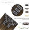 WindTouch Clip in Hair Extensions Human Hair Extensions Clip in Extensions Balayage Medium Brown to Caramel Blonde Hair Extensions Real Human Hair 16Inch 7Pcs 120g Hair Extensions Clip Ins
