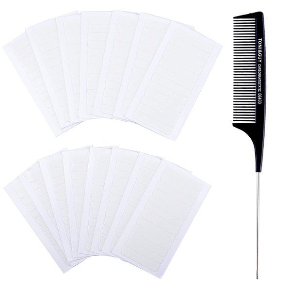 Yamolesuny Hair Extension Tape Tabs Double Sided Adhesive Replacement Extension Tape for Hair Extensions Strong Hold No-Residue 180 Pieces Tape in Extension Replacement Tape 4x0.8cm White