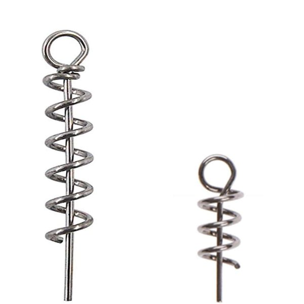 Drchoer 150Pcs/Box Fishing Crank Hook Centering Pin Fishing Baits Lure Rigs Fixed Latch Needle Spring Twist Lock (0.6"&1.4")