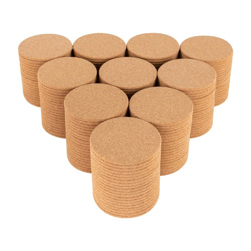 200 Pcs Cork Coaster Blank Cup Mat, Reusable Coffee Coaster Wooden Set 4 Inch Wooden Thick Cork Coasters for Home Tabletop Decoration