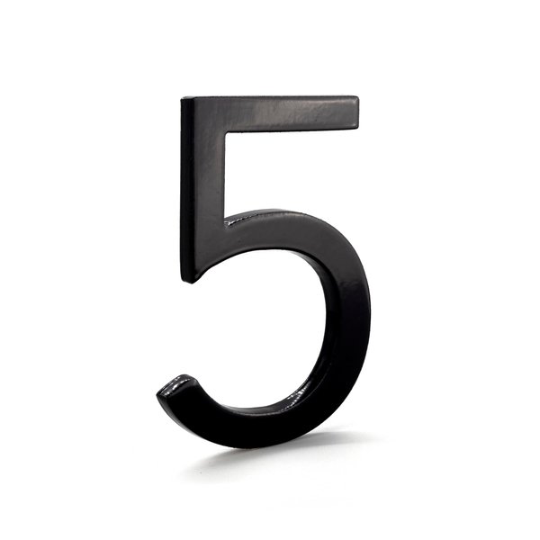 Montague Metal Products MHN-08-F-BK1-5 Floating House Number, 8" x 6" x 0.375", Black