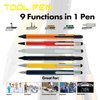 Monteverde USA 9-in-1 Tool Fountain Pen in Blue – Medium Nib, Multifunctional Pen with Stylus, Screwdrivers, Level, and Ruler – Exclusive Collection, Ideal Gift for Professionals